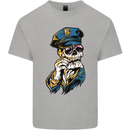 Policeman Skull Police Officer Force Kids T-Shirt Childrens Sports Grey