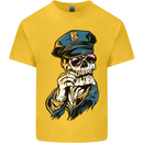 Policeman Skull Police Officer Force Kids T-Shirt Childrens Yellow