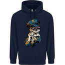 Policeman Skull Police Officer Force Mens 80% Cotton Hoodie Navy Blue