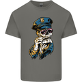 Policeman Skull Police Officer Force Mens Cotton T-Shirt Tee Top Charcoal