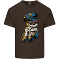 Policeman Skull Police Officer Force Mens Cotton T-Shirt Tee Top Dark Chocolate