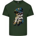Policeman Skull Police Officer Force Mens Cotton T-Shirt Tee Top Forest Green