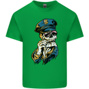 Policeman Skull Police Officer Force Mens Cotton T-Shirt Tee Top Irish Green