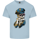 Policeman Skull Police Officer Force Mens Cotton T-Shirt Tee Top Light Blue