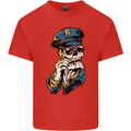 Policeman Skull Police Officer Force Mens Cotton T-Shirt Tee Top Red