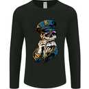 Policeman Skull Police Officer Force Mens Long Sleeve T-Shirt Black