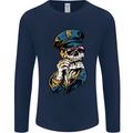 Policeman Skull Police Officer Force Mens Long Sleeve T-Shirt Navy Blue
