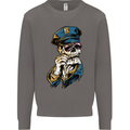 Policeman Skull Police Officer Force Mens Sweatshirt Jumper Charcoal