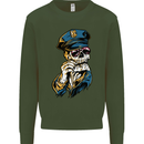 Policeman Skull Police Officer Force Mens Sweatshirt Jumper Forest Green