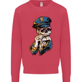 Policeman Skull Police Officer Force Mens Sweatshirt Jumper Heliconia