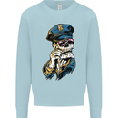 Policeman Skull Police Officer Force Mens Sweatshirt Jumper Light Blue