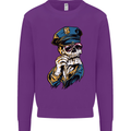 Policeman Skull Police Officer Force Mens Sweatshirt Jumper Purple