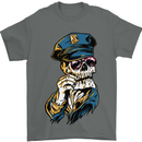 Policeman Skull Police Officer Force Mens T-Shirt Cotton Gildan Charcoal