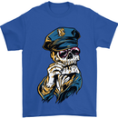 Policeman Skull Police Officer Force Mens T-Shirt Cotton Gildan Royal Blue