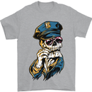 Policeman Skull Police Officer Force Mens T-Shirt Cotton Gildan Sports Grey