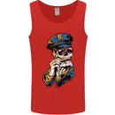 Policeman Skull Police Officer Force Mens Vest Tank Top Red