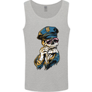 Policeman Skull Police Officer Force Mens Vest Tank Top Sports Grey