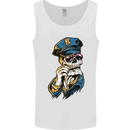 Policeman Skull Police Officer Force Mens Vest Tank Top White