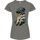 Policeman Skull Police Officer Force Womens Petite Cut T-Shirt Charcoal