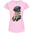 Policeman Skull Police Officer Force Womens Petite Cut T-Shirt Light Pink