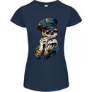 Policeman Skull Police Officer Force Womens Petite Cut T-Shirt Navy Blue