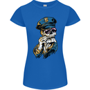 Policeman Skull Police Officer Force Womens Petite Cut T-Shirt Royal Blue