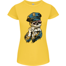 Policeman Skull Police Officer Force Womens Petite Cut T-Shirt Yellow