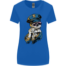 Policeman Skull Police Officer Force Womens Wider Cut T-Shirt Royal Blue