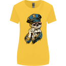 Policeman Skull Police Officer Force Womens Wider Cut T-Shirt Yellow