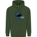 Pollution Great White Shark Climate Change Childrens Kids Hoodie Forest Green