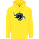 Pollution Great White Shark Climate Change Childrens Kids Hoodie Yellow