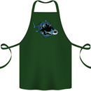 Pollution Great White Shark Climate Change Cotton Apron 100% Organic Forest Green