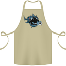 Pollution Great White Shark Climate Change Cotton Apron 100% Organic Khaki