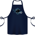 Pollution Great White Shark Climate Change Cotton Apron 100% Organic Navy Blue
