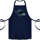 Pollution Great White Shark Climate Change Cotton Apron 100% Organic Navy Blue