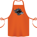 Pollution Great White Shark Climate Change Cotton Apron 100% Organic Orange