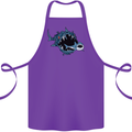 Pollution Great White Shark Climate Change Cotton Apron 100% Organic Purple