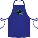 Pollution Great White Shark Climate Change Cotton Apron 100% Organic Royal Blue