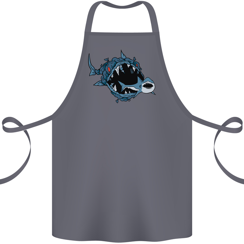 Pollution Great White Shark Climate Change Cotton Apron 100% Organic Steel