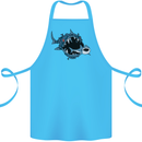 Pollution Great White Shark Climate Change Cotton Apron 100% Organic Turquoise