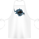Pollution Great White Shark Climate Change Cotton Apron 100% Organic White