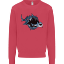 Pollution Great White Shark Climate Change Kids Sweatshirt Jumper Heliconia