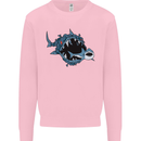 Pollution Great White Shark Climate Change Kids Sweatshirt Jumper Light Pink