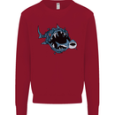 Pollution Great White Shark Climate Change Kids Sweatshirt Jumper Red