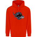 Pollution Great White Shark Climate Change Mens 80% Cotton Hoodie Bright Red