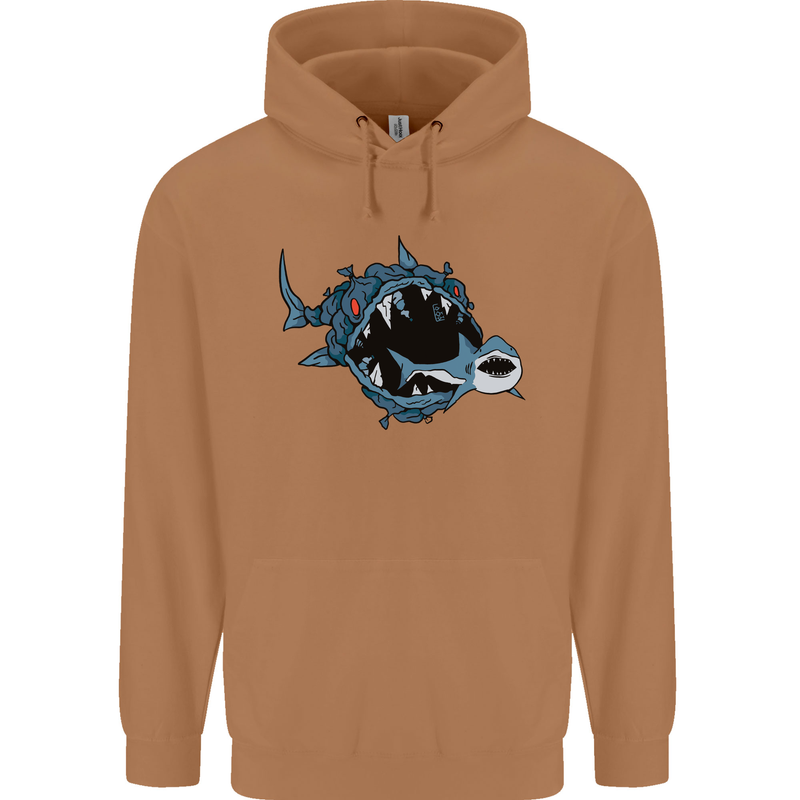 Pollution Great White Shark Climate Change Mens 80% Cotton Hoodie Caramel Latte