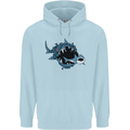 Pollution Great White Shark Climate Change Mens 80% Cotton Hoodie Light Blue