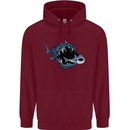 Pollution Great White Shark Climate Change Mens 80% Cotton Hoodie Maroon