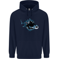 Pollution Great White Shark Climate Change Mens 80% Cotton Hoodie Navy Blue