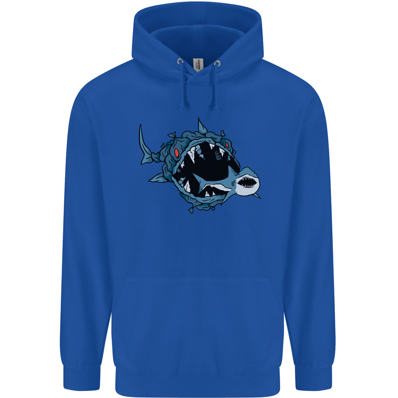 Pollution Great White Shark Climate Change Mens 80% Cotton Hoodie Royal Blue